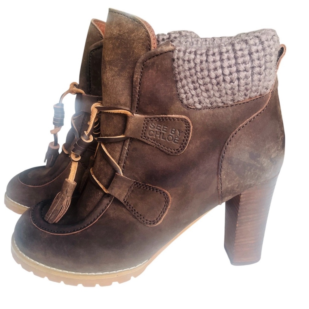 See By Chloe Dark Brown Heeled Boots